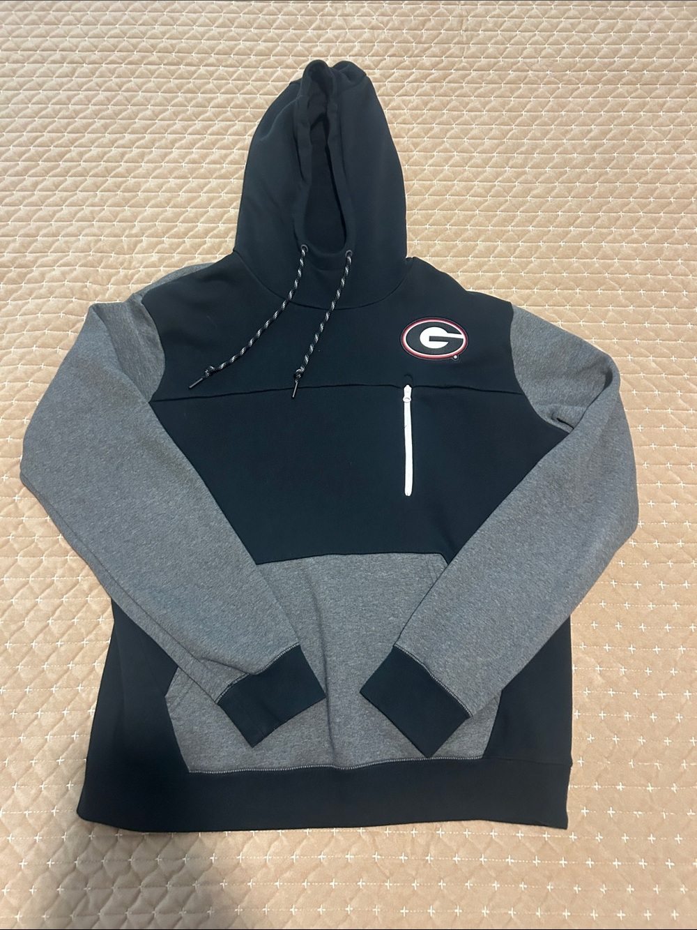 Nike Black Hoodie with Gray Trim - XL